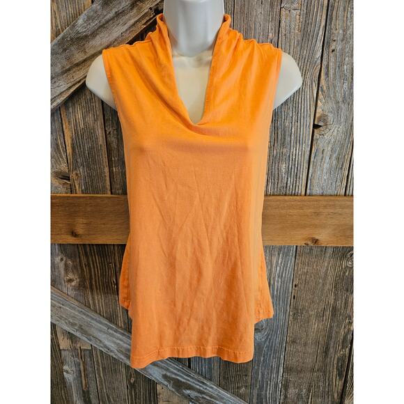 Norm Thompson prima cotton Lightweight layering v neck tank orange summer medium - Picture 1 of 7